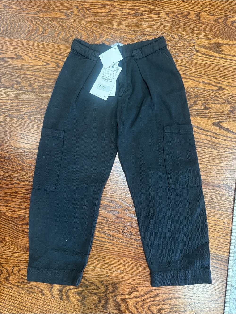 Zara Black Cargo-Style Kids Pants